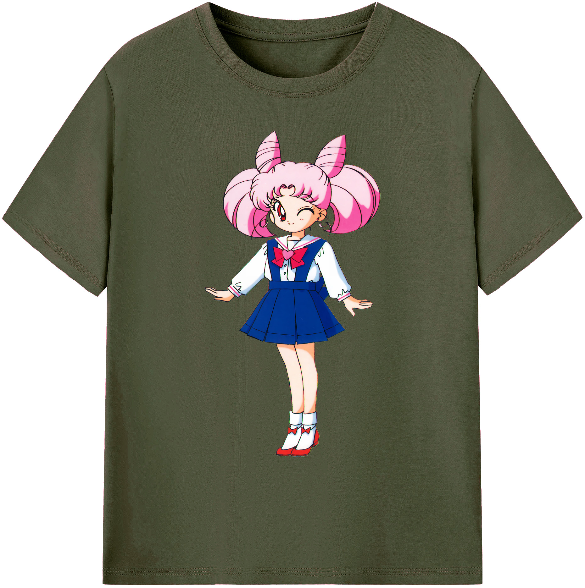 （画像用） 美少女戦士セーラームーン ちびうさ Sailor Moon Chibiusa Tsukino Usagi Small Lady Serenity 綿100％ メンズ半袖Tシャツ｜肌触りやわらか＆通気性